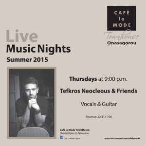 Cyprus : Live Music Thursday Nights with Tefkros Neocleous