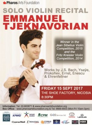 Κύπρος : Emmanuel Tjeknavorian - ρεσιτάλ για σόλο βιολί