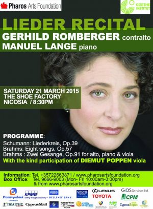 Cyprus : Lieder Recital: Gerhild Romberger & Manuel Lange