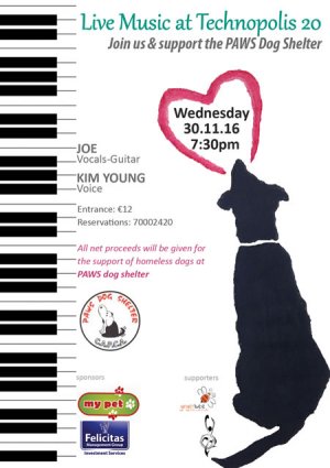 Cyprus : Live Music for the support of the PAWS Dog Shelter