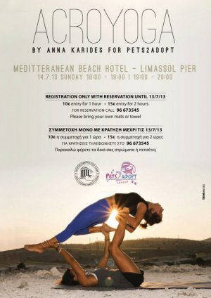 Cyprus : AcroYoga Classes by the Sea for Pets2Adopt