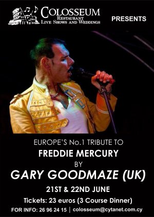 Cyprus : Gary Goodmaze in a tribute to Freddie Mercury
