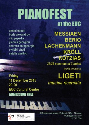 Cyprus : PianoFest at the EUC