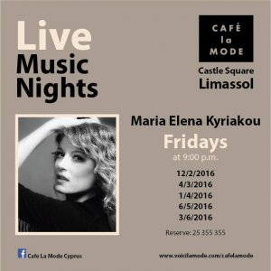Cyprus : Live Music with Maria Elena Kyriakou