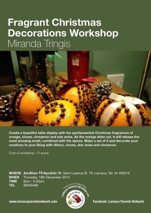 Cyprus : Fragrant Christmas Decorations Workshop by Miranda Tringis