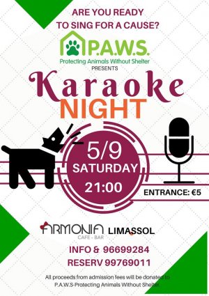 Cyprus : P.A.W.S Karaoke Night