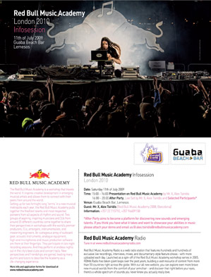 Cyprus : Red Bull Music Academy 2010 - Cyprus Infosession